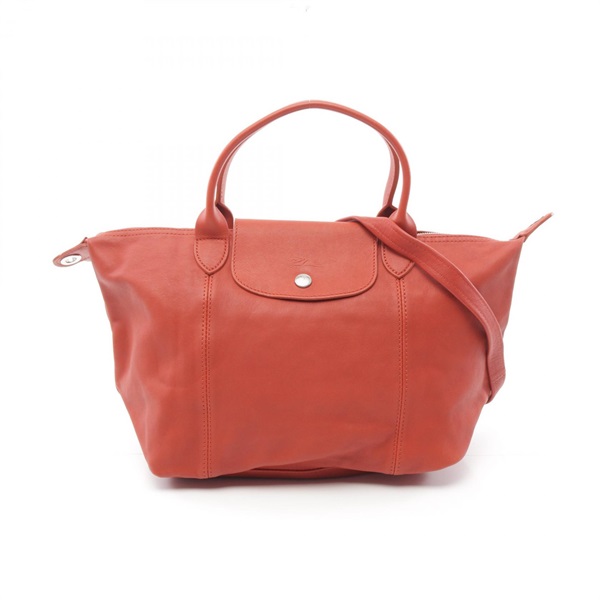 Longchamp Le Pliage Cuir 2way shoulder Tote Bag 1512 737 A29 leather Red Used