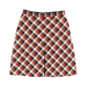 Christian Dior mini skirt #36 jupe 051J32A1282 wool Brown Beige check Used