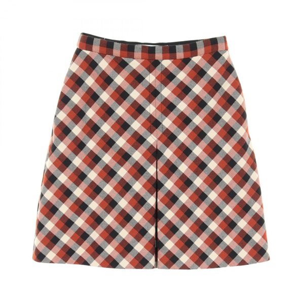 Christian Dior mini skirt #36 jupe 051J32A1282 wool Brown Beige check Used
