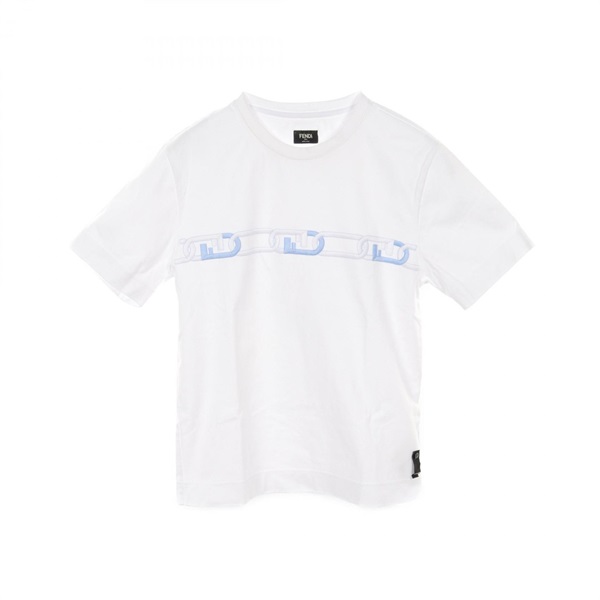 FENDI FENDI O'LOCK T-shirt Tops FY0936 AOFJ cotton White Used mens size XS