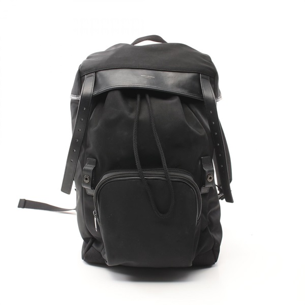 SAINT LAURENT PARIS City Rucksack Backpack 683846 Nylon leather Black Used mens