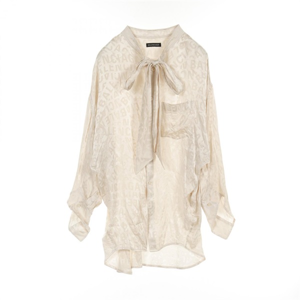 BALENCIAGA blouse shirt #34 675504 silk Beige Used