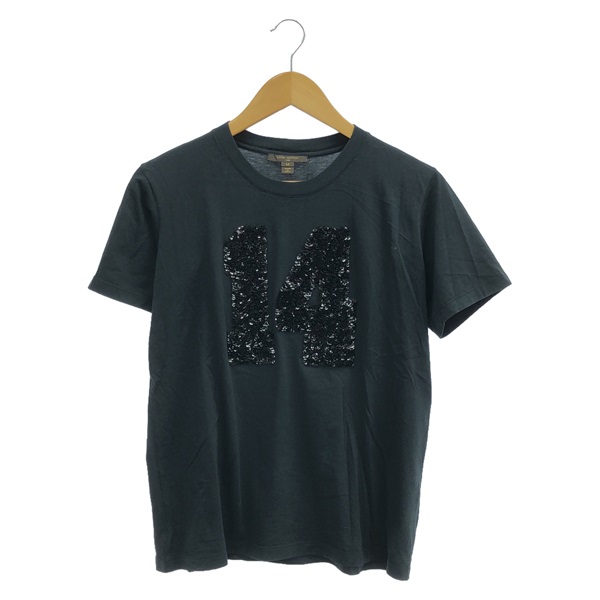LOUIS VUITTON Tops Short sleeve T-shirt cotton Black Used Women size M LV