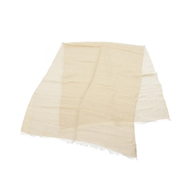 HERMES Stole shawl scarf silk Beige Used Women