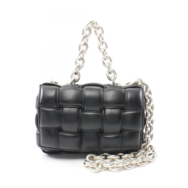 BOTTEGA VENETA The Chain Cassette Shoulder Bag 631421 Lamb leather Black Used