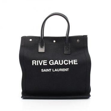 SAINT LAURENT PARIS RIVE GAUCHE Tote Bag 631682 canvas leather Black Used Women