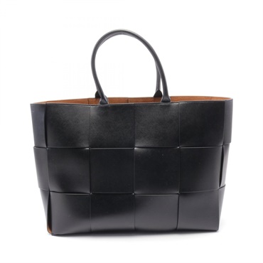 BOTTEGA VENETA TOTE Arco Large Intrecciato Tote Bag 736182 leather Black Used