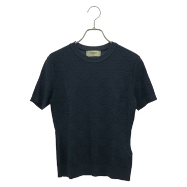 FENDI Short sleeve knit sweater cotton Navy Used Women size 38