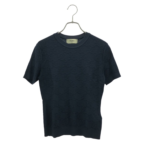 FENDI Short sleeve knit sweater cotton Navy Used Women size 38