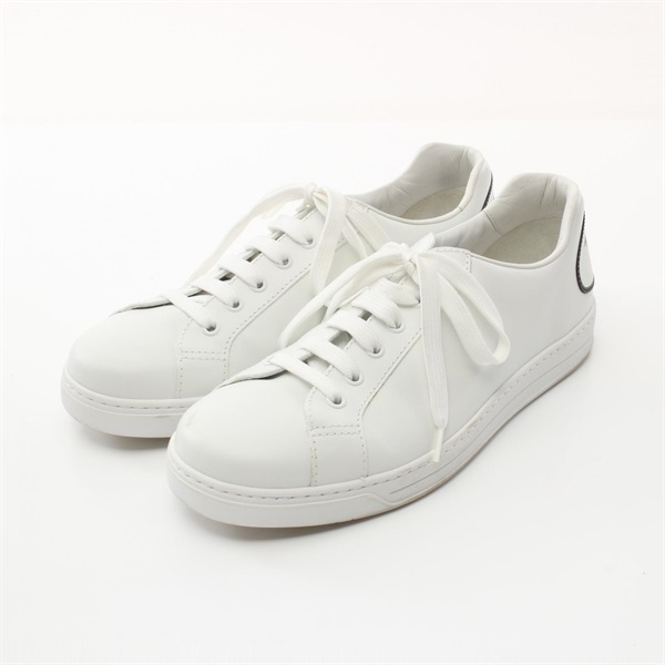 PRADA Sneakers Shoes Flat 4E3403 leather White Used mens size 7 logo