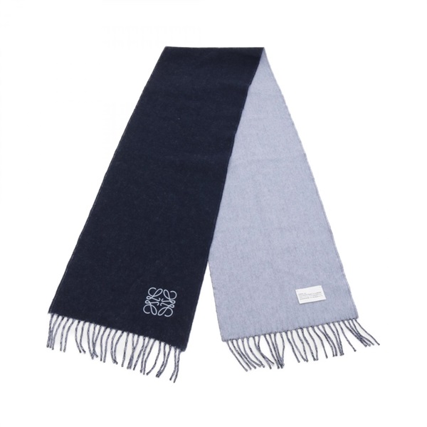 LOEWE anagram Scarf wool cashmere Navy Used Women