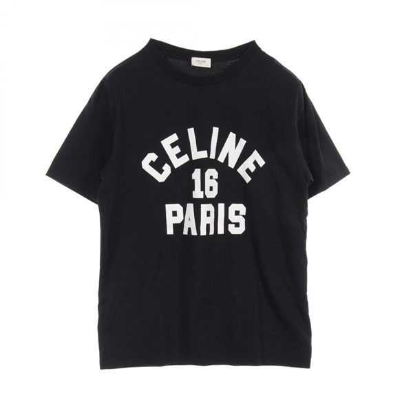 CELINE T-shirt short sleeves XS size 2X16B671Q cotton Black White Used