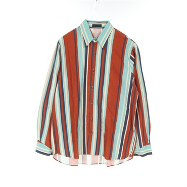 PRADA tops shirt SC568 cotton Blue Brown Multicolor Used