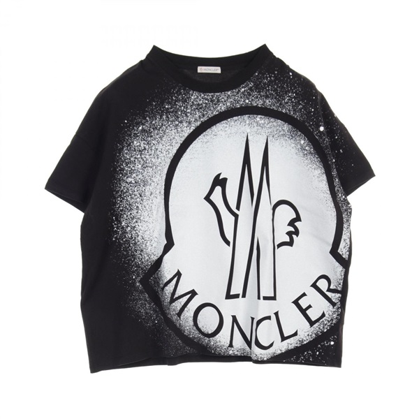 MONCLER T-shirt S size short sleeves 8C7B310 cotton Black Used