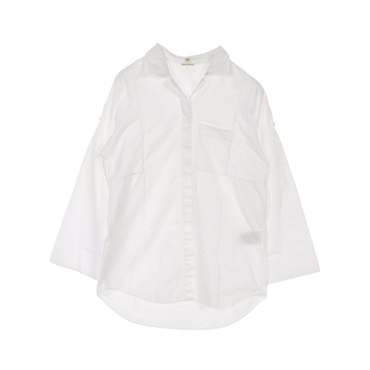 HERMES Caleche embroidery Shirt cotton White Used Women #34
