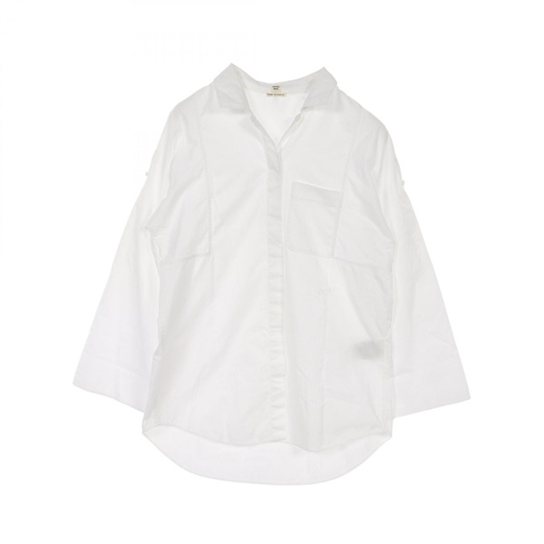 HERMES Caleche embroidery Shirt cotton White Used Women #34