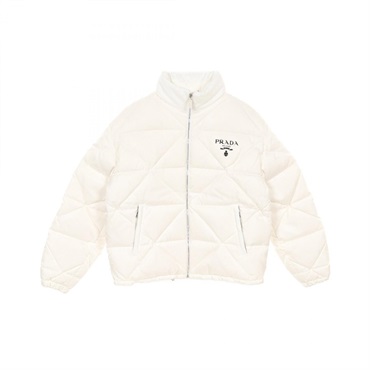 PRADA RE-NYLON Down jacket Nylon White Used mens #XL