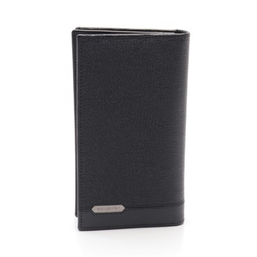 BVLGARI Serpenti Scalier Man Bifold purse long wallet leather Black Used mens