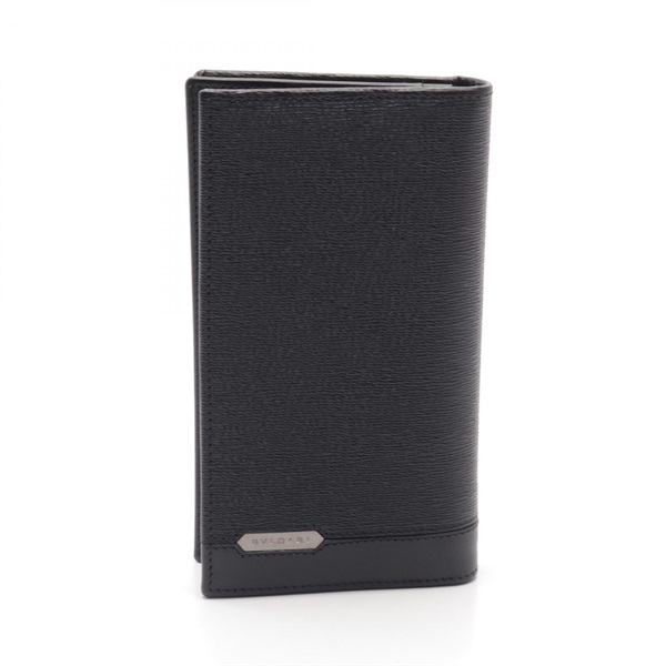 BVLGARI Serpenti Scalier Man Bifold purse long wallet leather Black Used mens