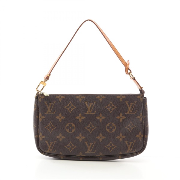 LOUIS VUITTON Pochette Accessoires Monogram Handbag M51980 PVC Brown Used Women