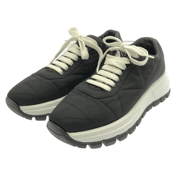 PRADA Sneakers shoes Nylon Black Used Women #38 1/2