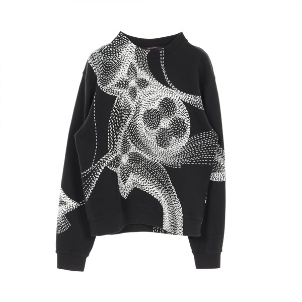 LOUIS VUITTON Monogram flower print sweatshirt S size RM202 IHN HJY85W cotton BK