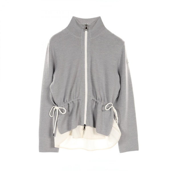 MONCLER cardigan Jacket 9B70800 wool polyester Gray White Used Women size M