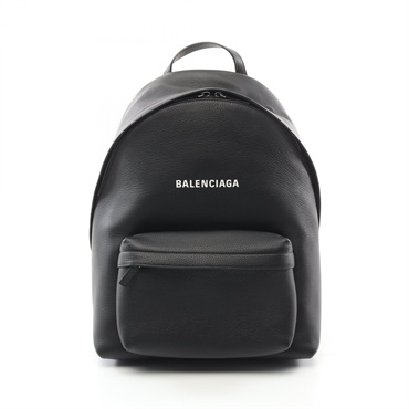 BALENCIAGA EVERYDAY BACKPACK Rucksack 552374 leather Black Used unisex logo
