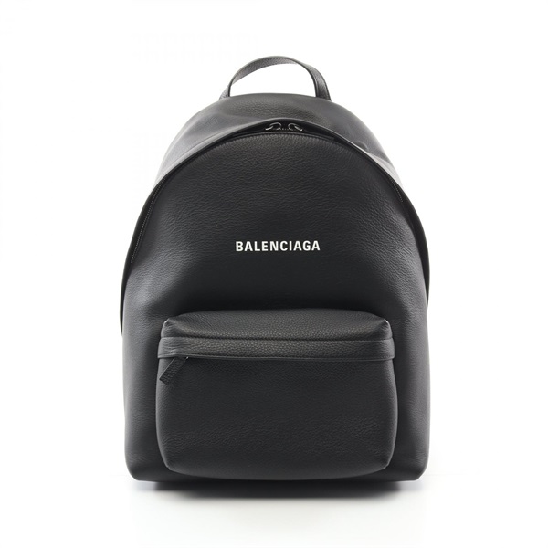 BALENCIAGA EVERYDAY BACKPACK Rucksack 552374 leather Black Used unisex logo
