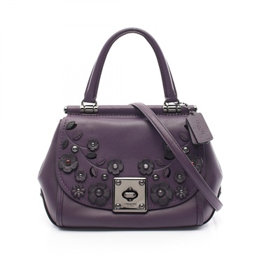 COACH Drifter Top Handle Satchel 2way shoulder Handbag 54079 leather Purple Used