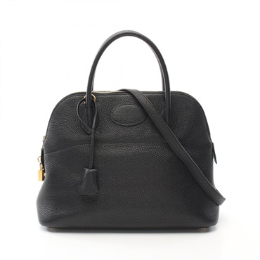 HERMES Bolide 31 Hand shoulder bag C Taurillon Clemence Black Used GHW