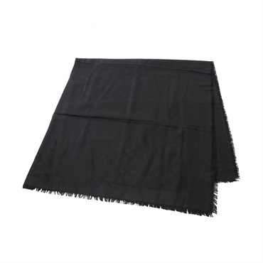 LOUIS VUITTON Shawl Monogram Scarf M71329 silk wool Black Used Women