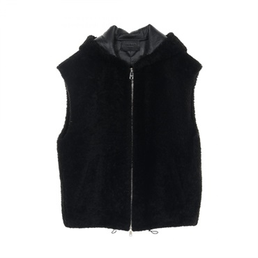 PRADA Nappa shearling vest #36 Mouton Black Used Women