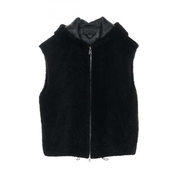 PRADA Nappa shearling vest #36 Mouton Black Used Women