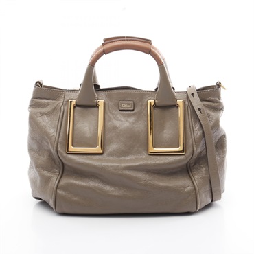 Chloe Etel 2way Shoulder Tote Handbag crossbody leather Brown Used Women GHW