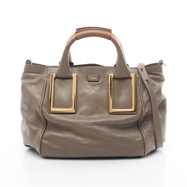 Chloe Etel 2way Shoulder Tote Handbag crossbody leather Brown Used Women GHW