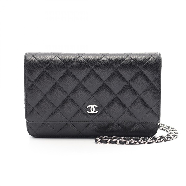 CHANEL Matelasse chain Shoulder crossbody Bag AP0250 leather Black Used GHW