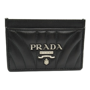 PRADA Card Case holder 1MC208 leather Black Used