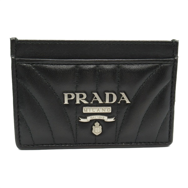 PRADA Card Case holder 1MC208 leather Black Used