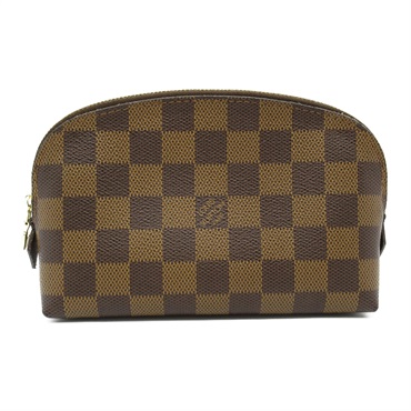 LOUIS VUITTON Pochette cosmetic pouch bag N47516 Damier canvas Ebene Used Women