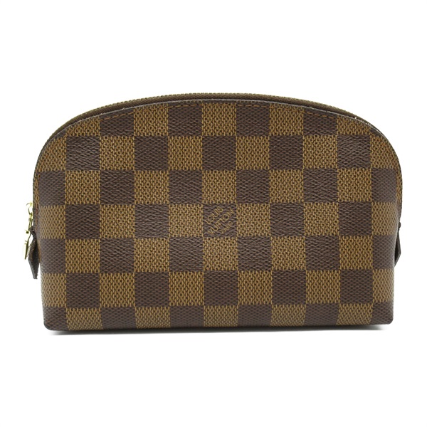 LOUIS VUITTON Pochette cosmetic pouch bag N47516 Damier canvas Ebene Used Women