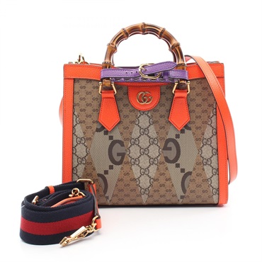 GUCCI Diana Small GG Supreme Hand shoulder crossbody bag 702721 canvas leather