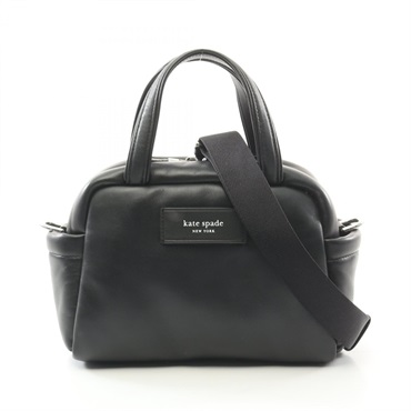 Kate Spade Puffed 2way Shoulder Handbag KF871 leather Black Used Women crossbody