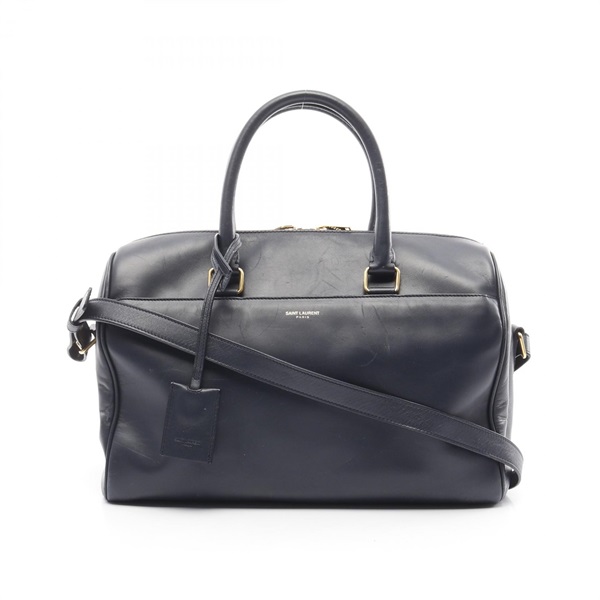 SAINT LAURENT PARIS classic duffel 6 2way Handbag 322049 leather Navy Used women