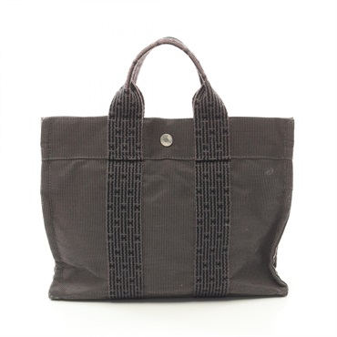 HERMES Herline PM Tote Hand Bag Nylon canvas Gray Used Women SHW