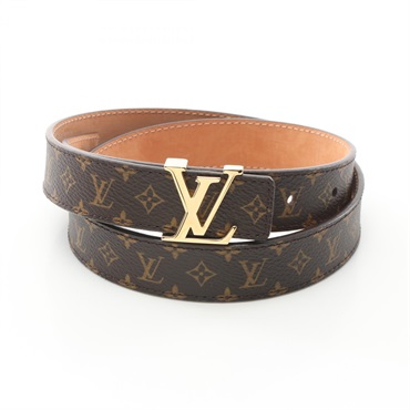 LOUIS VUITTON Ceinture initials belt M9781 Monogram canvas leather Brown Used
