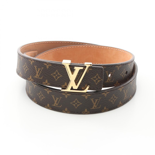 LOUIS VUITTON Ceinture initials belt M9781 Monogram canvas leather Brown Used