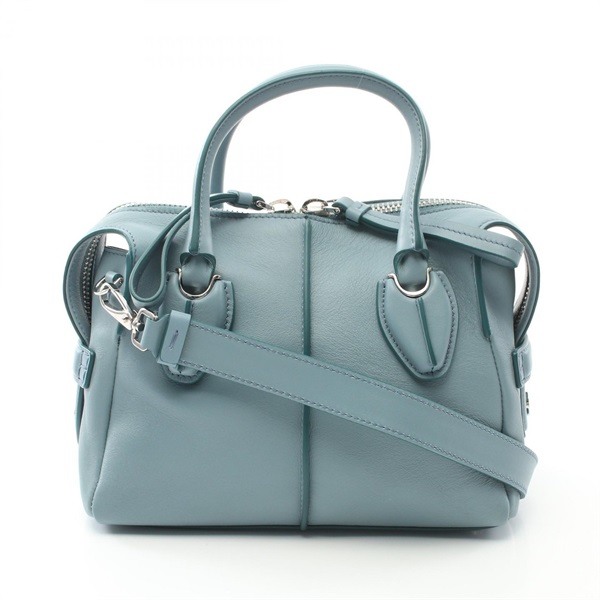 TOD'S D-styling 2way Shoulder Handbag leather Blue Used Women crossbody
