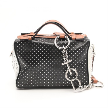 TOD'S Gommino Logo Chain 2way Handbag leather Black Brown White Used Women SHW