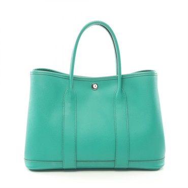 HERMES Garden party TPM Tote Bag U Epsom Green Bamboo Used SHW